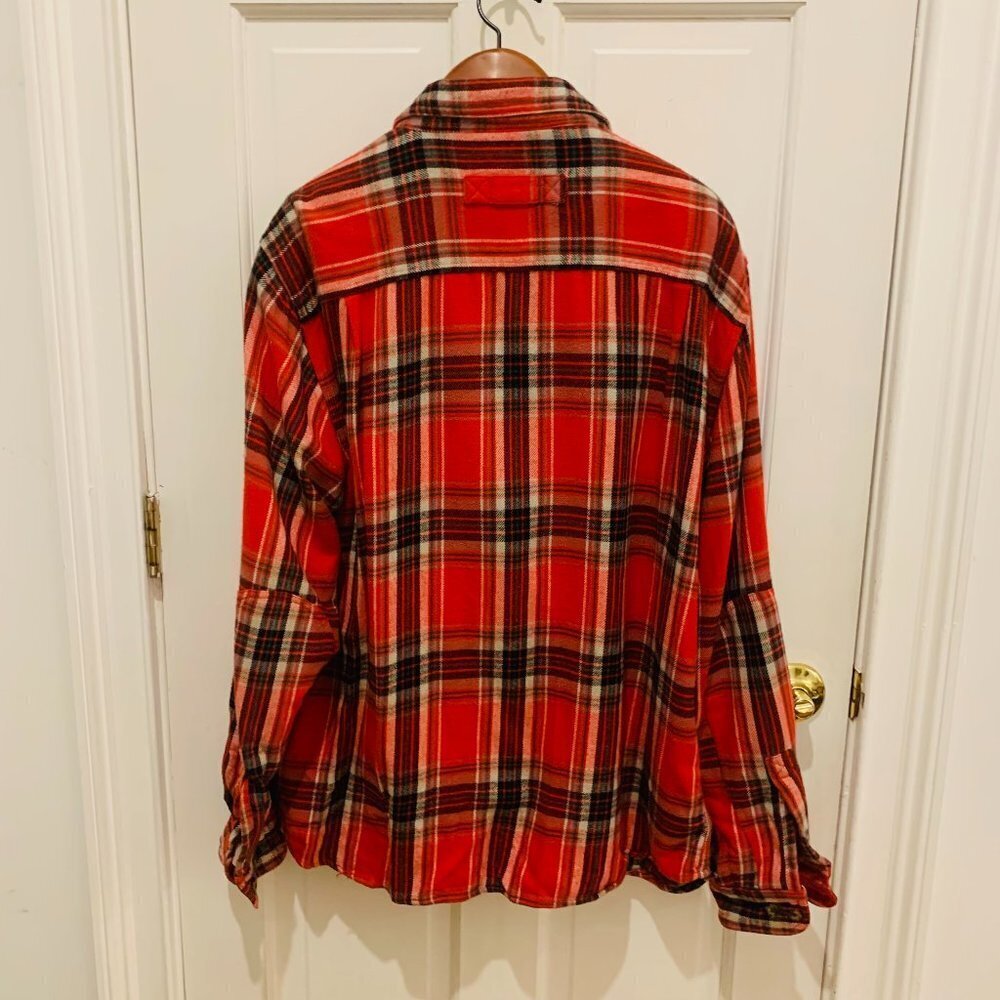 Vintage Woolrich Flannel Men's Thick Work Shirt Size Large Heavy Chamois Work - Picture 2 of 10